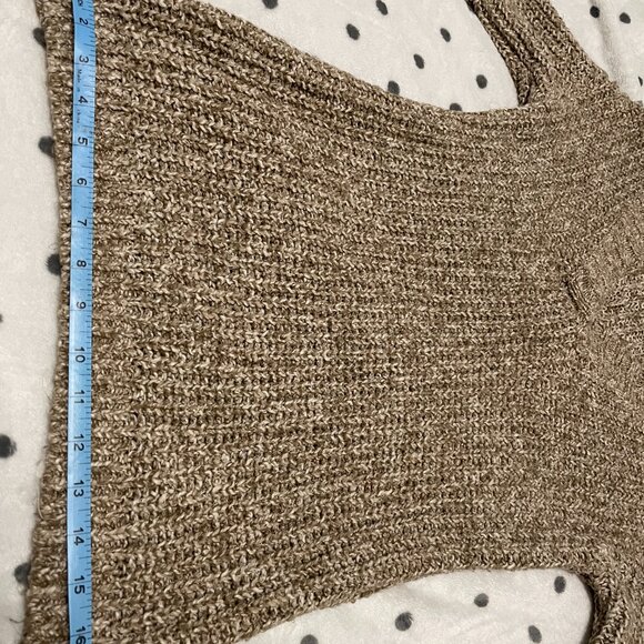 Garage tan xs crochet v-neck sweater - Picture 6 of 14